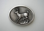 Whitetail Jumping Pewter Buckle A-7